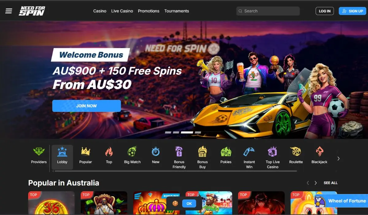 Need for Spin casino and live casino preview